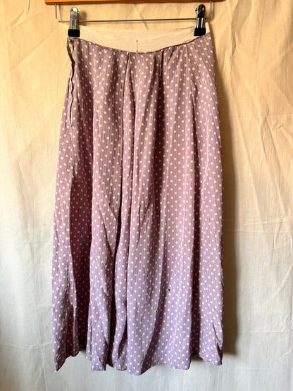 1940s Handmade Purple Polka Dot Two Piece Set – Rare 21” Waist