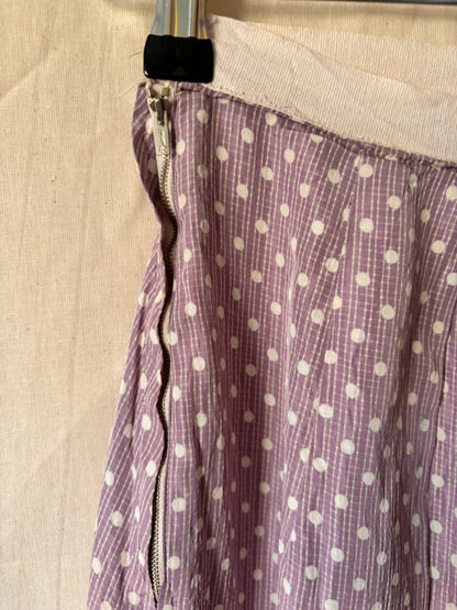 1940s Handmade Purple Polka Dot Two Piece Set – Rare 21” Waist