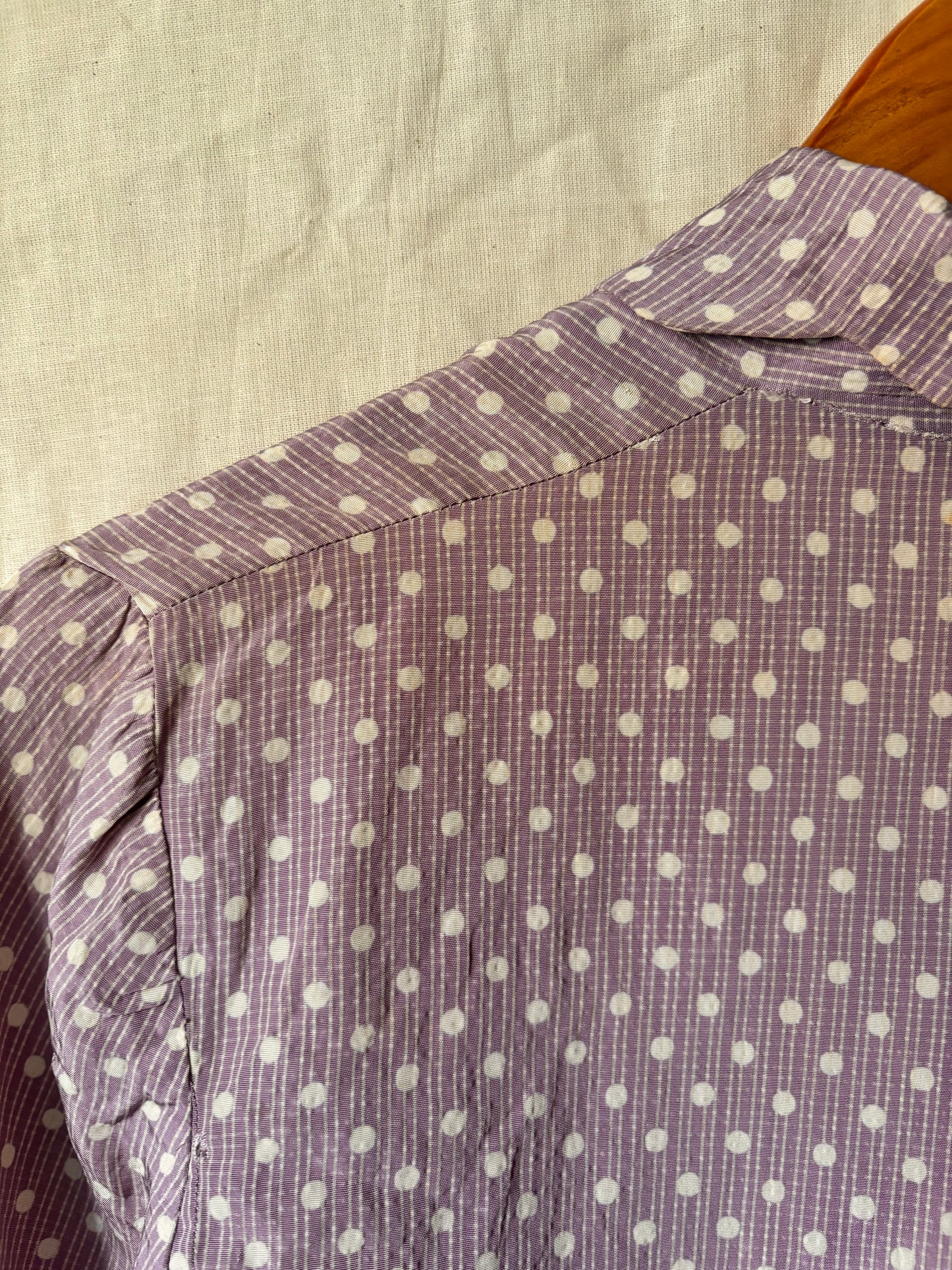 1940s Handmade Purple Polka Dot Two Piece Set – Rare 21” Waist