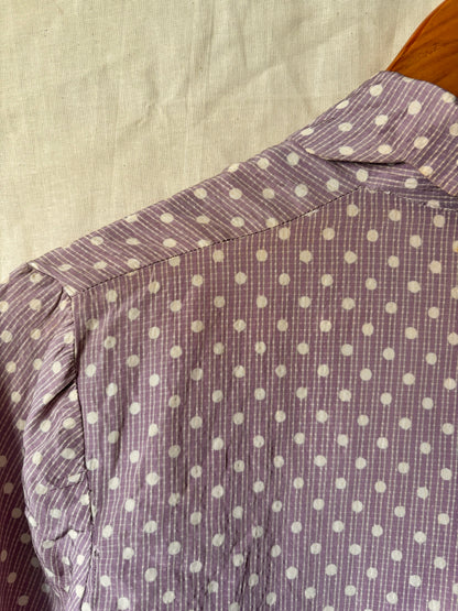 1940s Handmade Purple Polka Dot Two Piece Set – Rare 21” Waist
