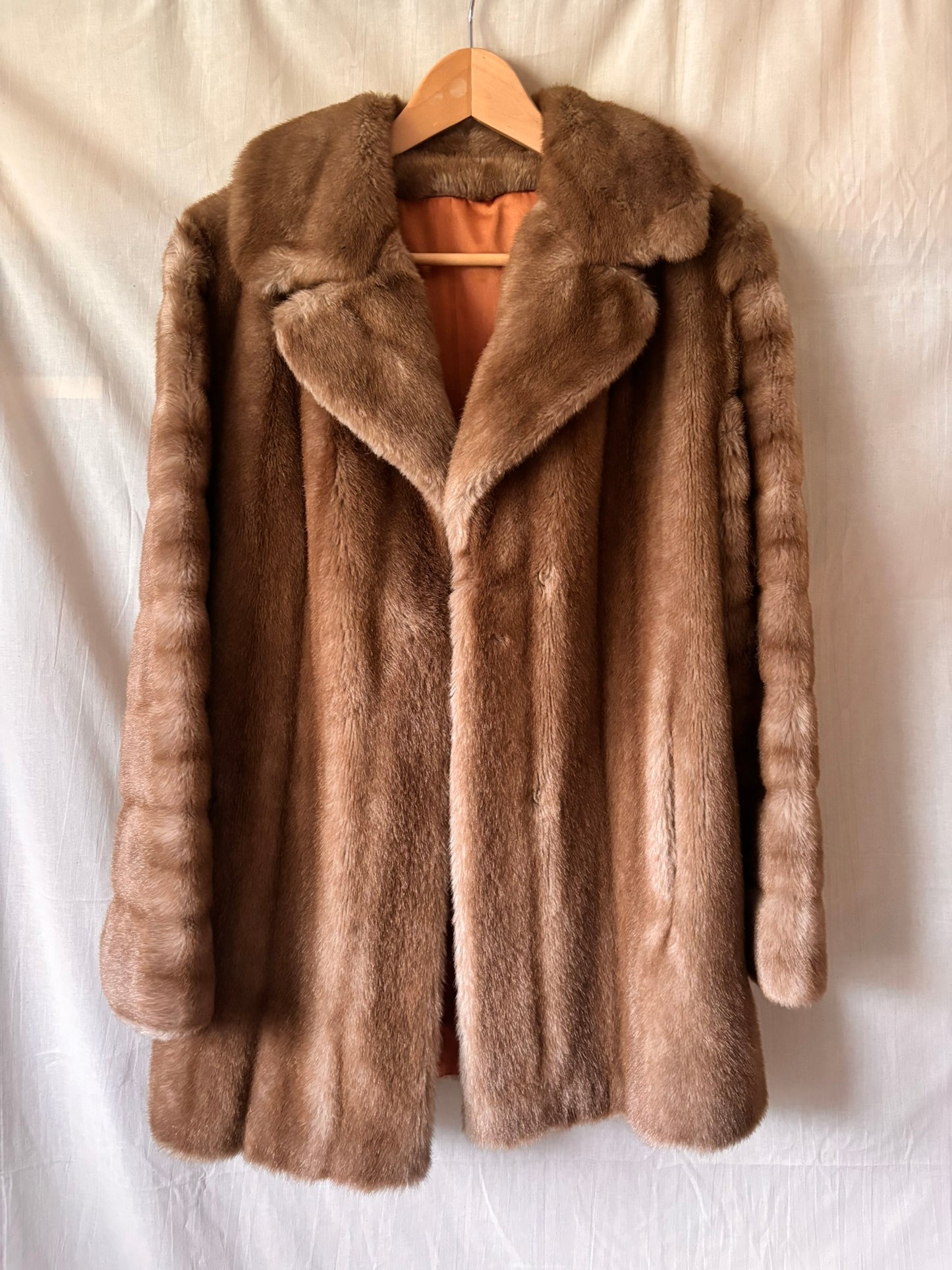 Vintage Astraka Faux Fur Coat – Brown Mid Length