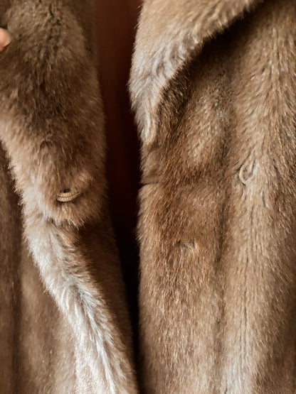 Vintage Astraka Faux Fur Coat – Brown Mid Length
