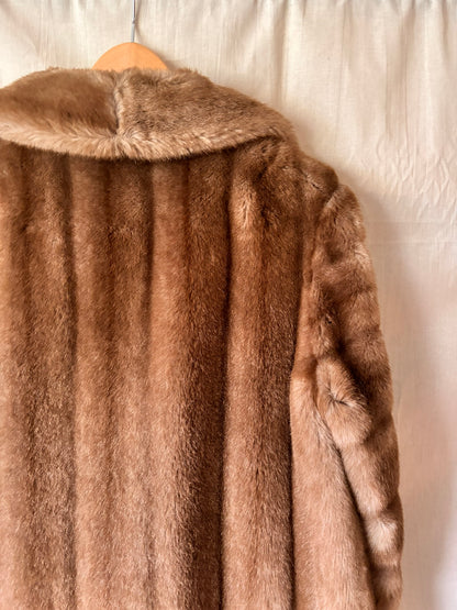 Vintage Astraka Faux Fur Coat – Brown Mid Length