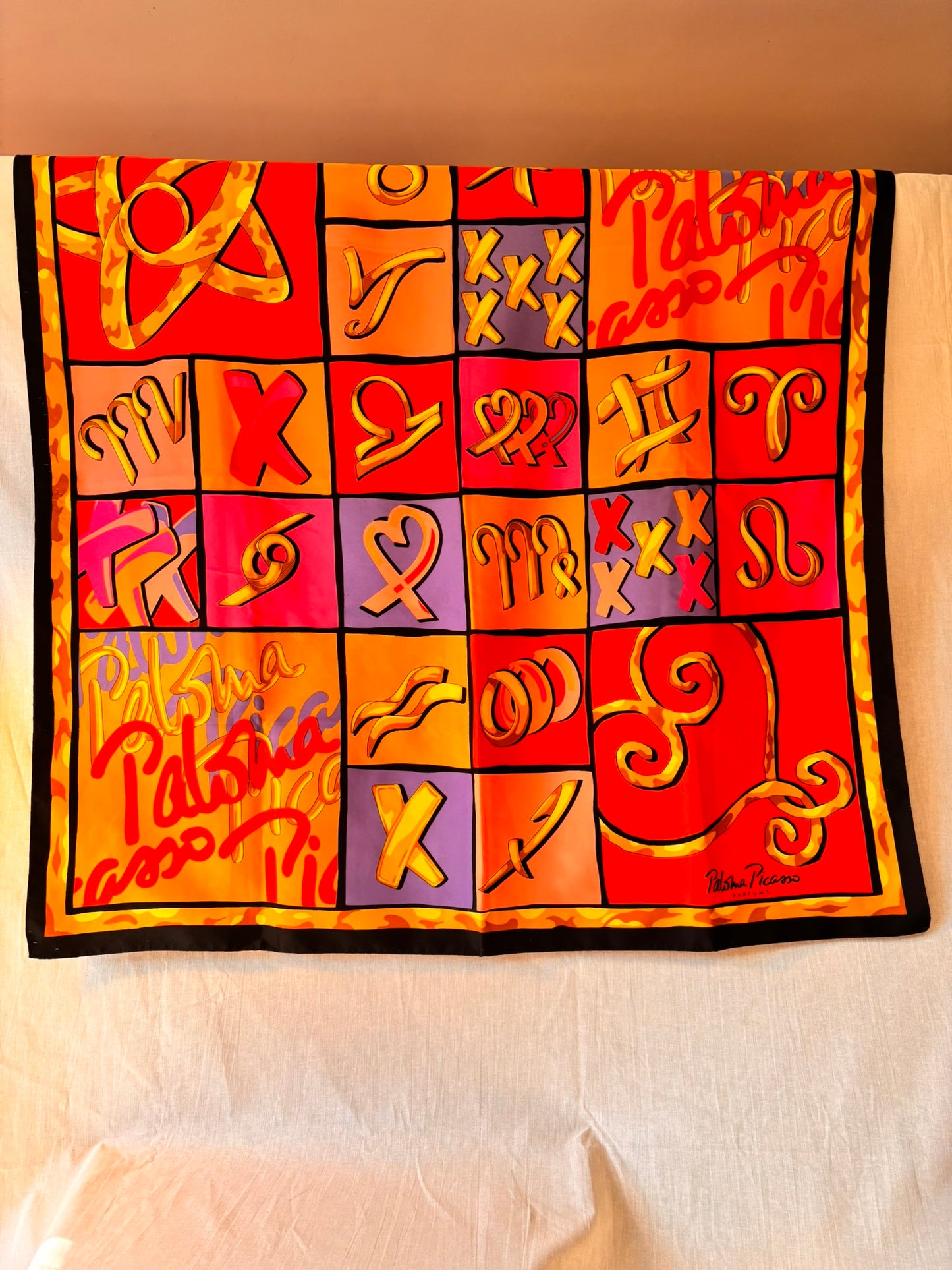 Vintage Paloma Picasso Zodiac Scarf – 90cm