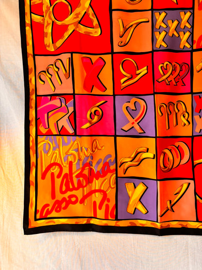 Vintage Paloma Picasso Zodiac Scarf – 90cm