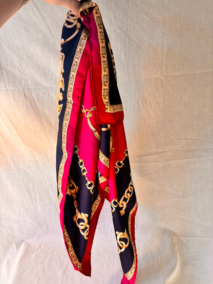 Vintage Viyella Equestrian Print Scarf – 90cm