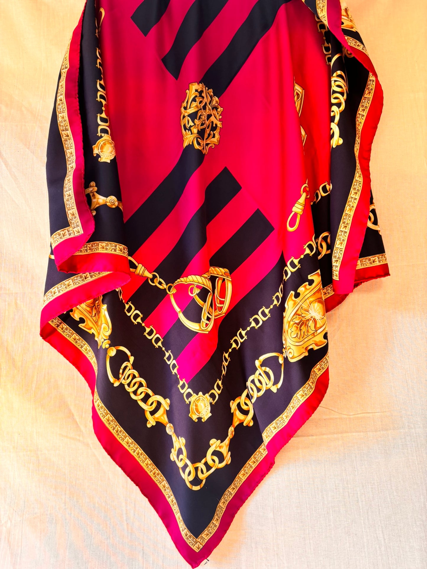 Vintage Viyella Equestrian Print Scarf – 90cm