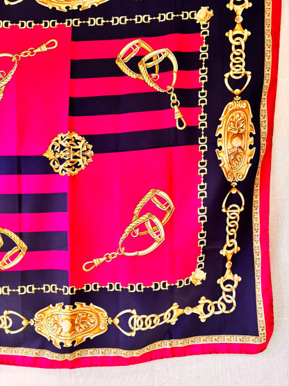 Vintage Viyella Equestrian Print Scarf – 90cm