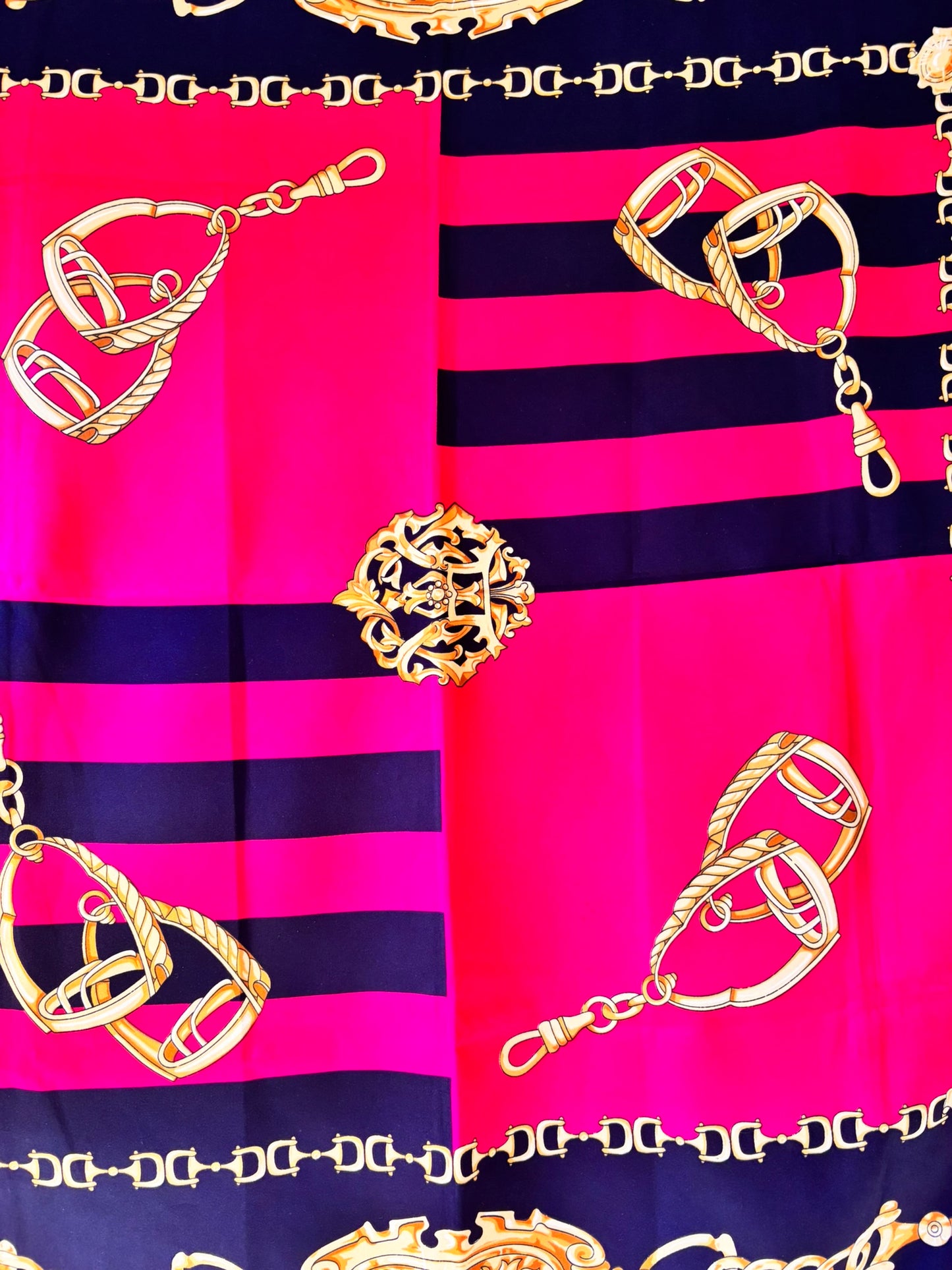 Vintage Viyella Equestrian Print Scarf – 90cm