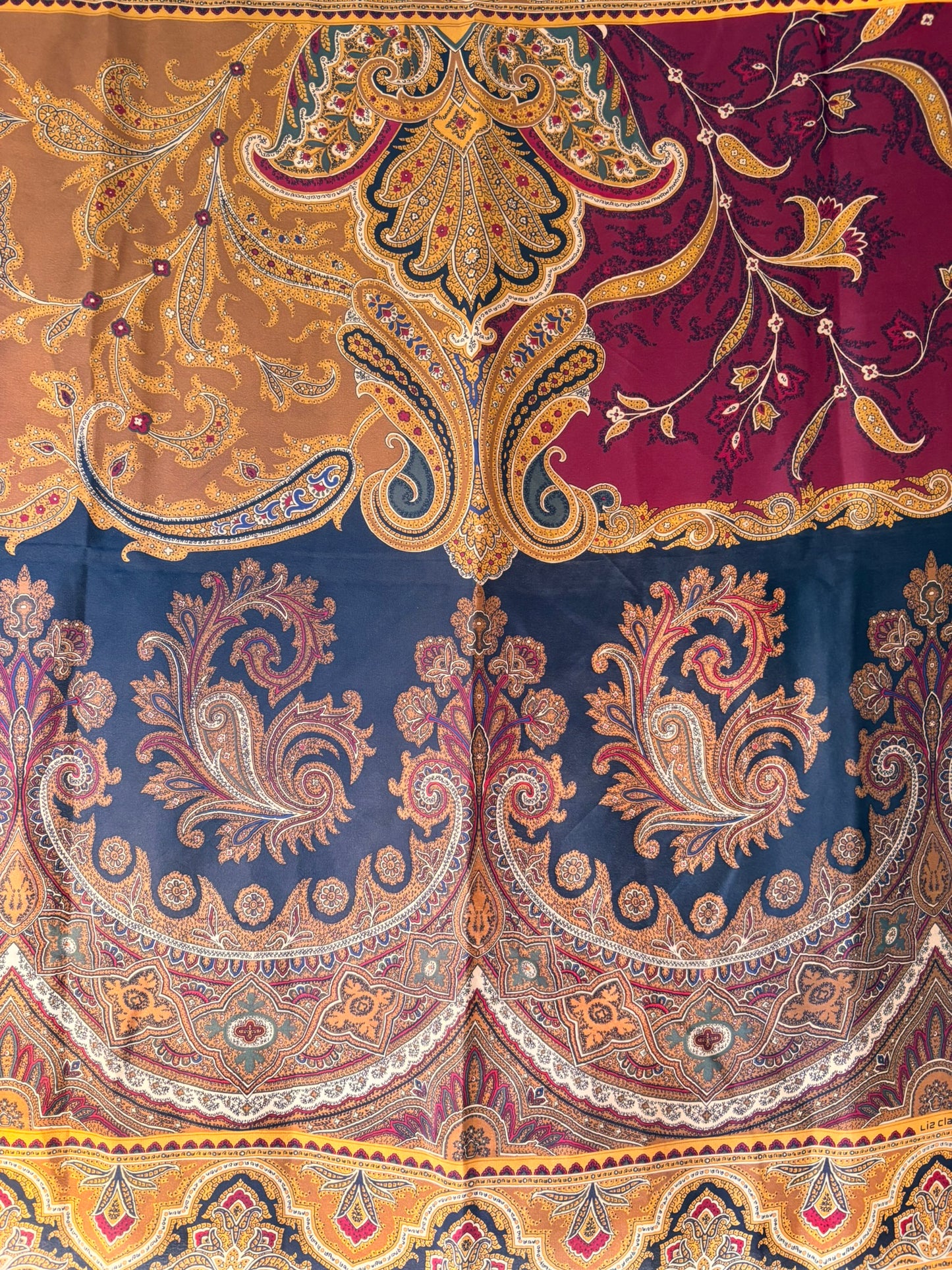 Vintage Liz Claiborne Silk Scarf – Paisley Print (80cm)