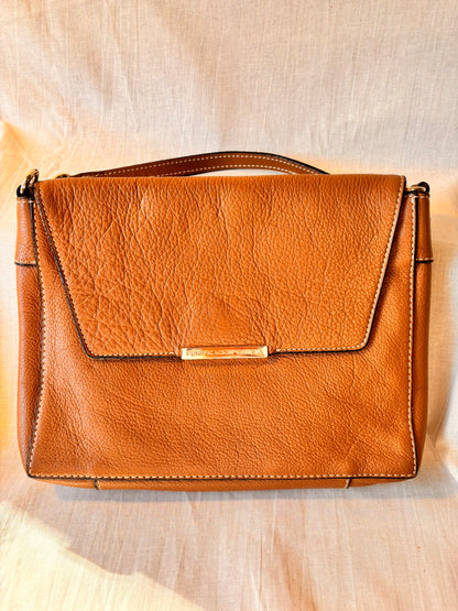 Vintage Purificación García Leather Shoulder Bag & Matching Wallet – Tan | Spanish Designer