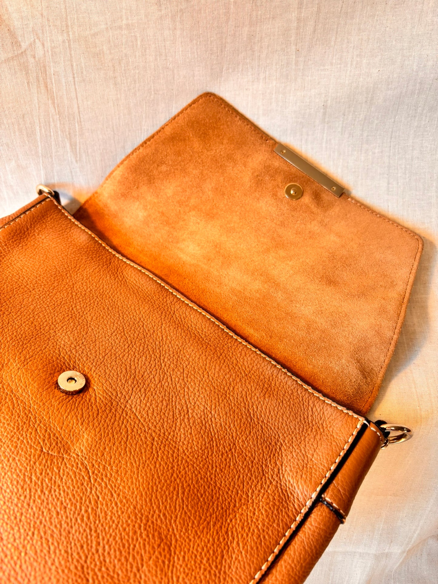 Vintage Purificación García Leather Shoulder Bag & Matching Wallet – Tan | Spanish Designer