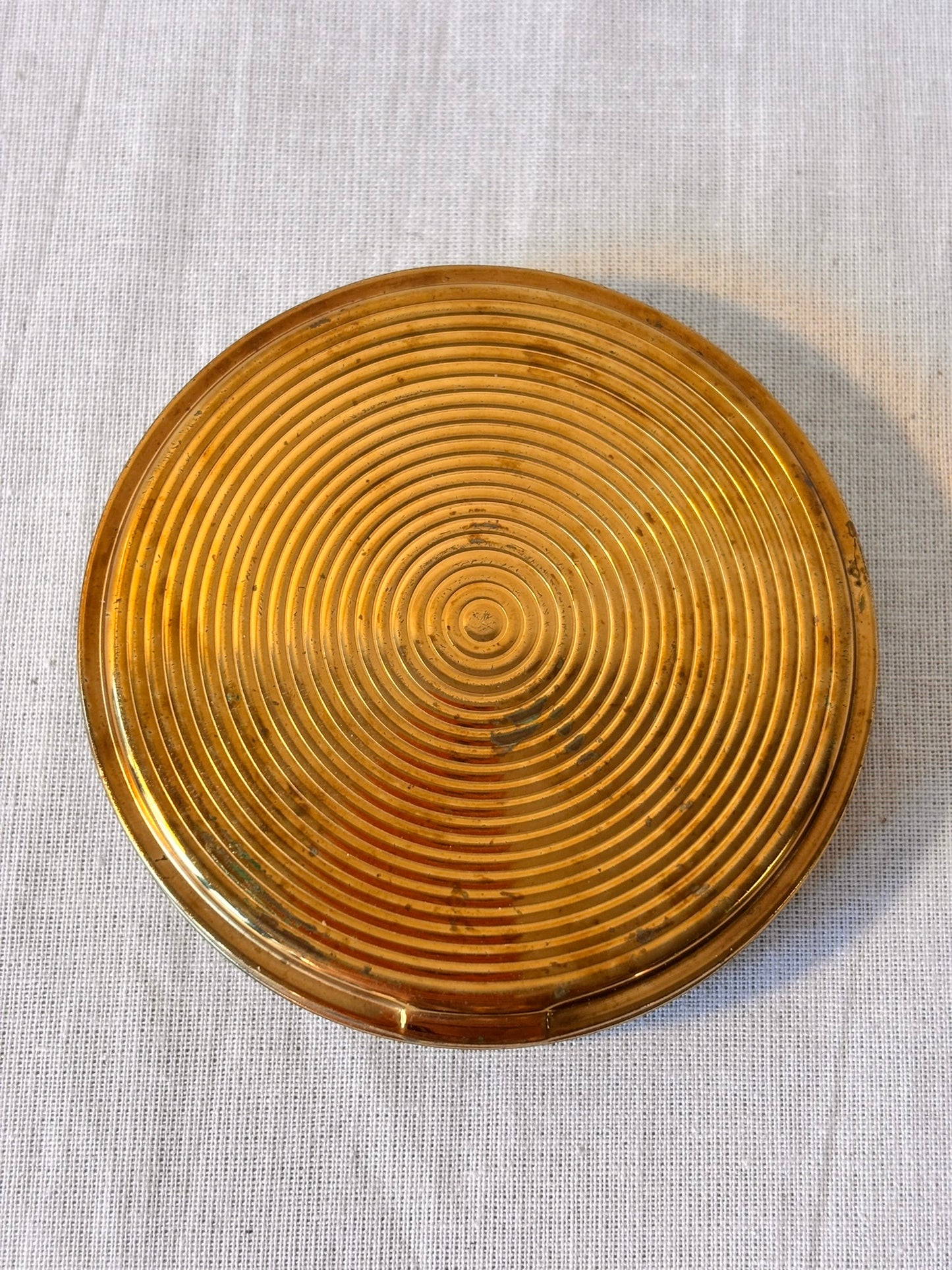 Vintage Crane Compact Mirror With Original Puff