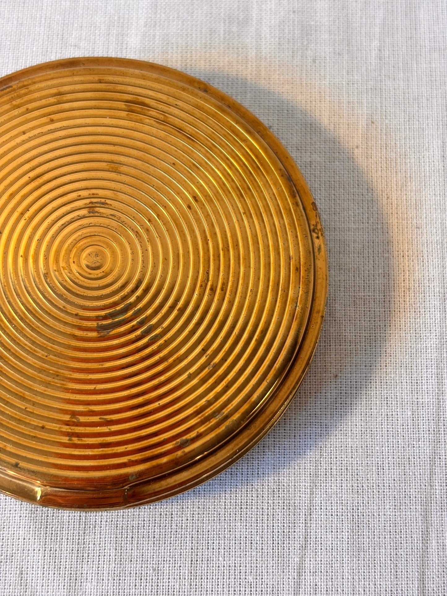 Vintage Crane Compact Mirror With Original Puff