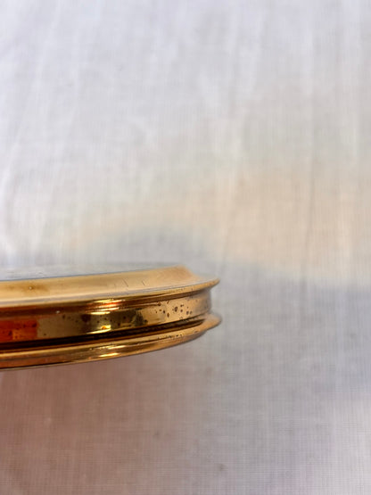 Vintage Crane Compact Mirror With Original Puff