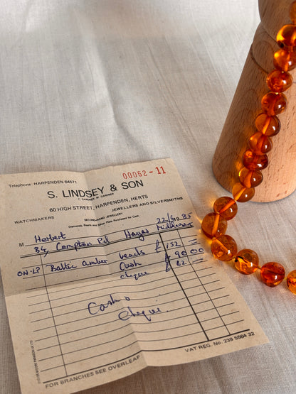 Vintage 1985 Baltic Amber 70cm Necklace