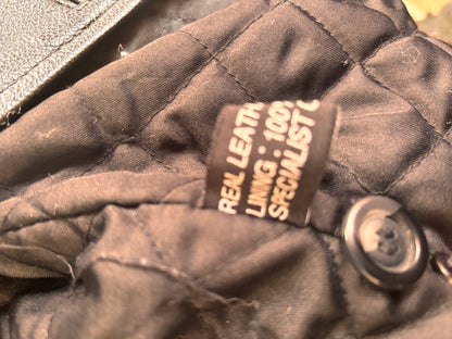 Vintage Black Leather Coat by Matinee – Minimal 90s Leather Jacket