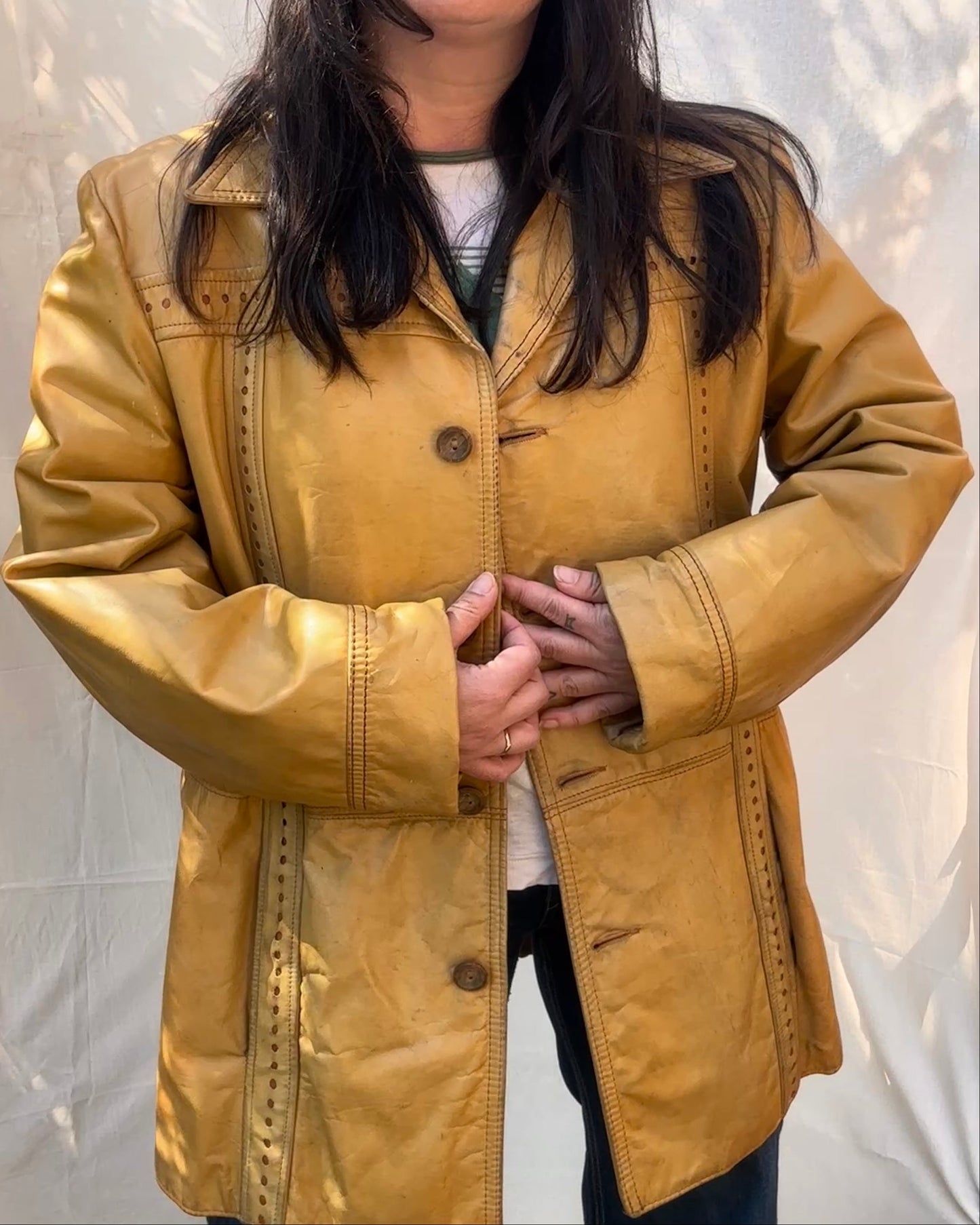 Vintage 1970s Pioneer Wear Tan Leather Jacket