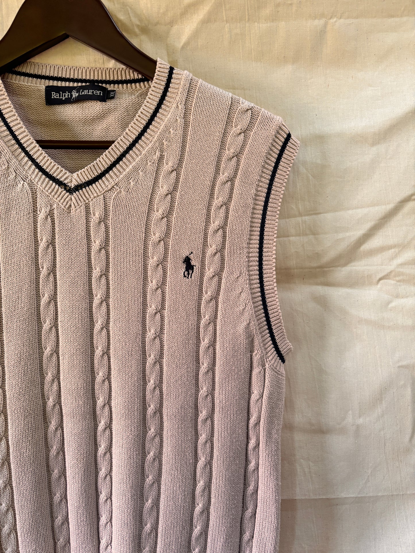 Ralph Lauren Cable Knit Cotton Sweater Vest
