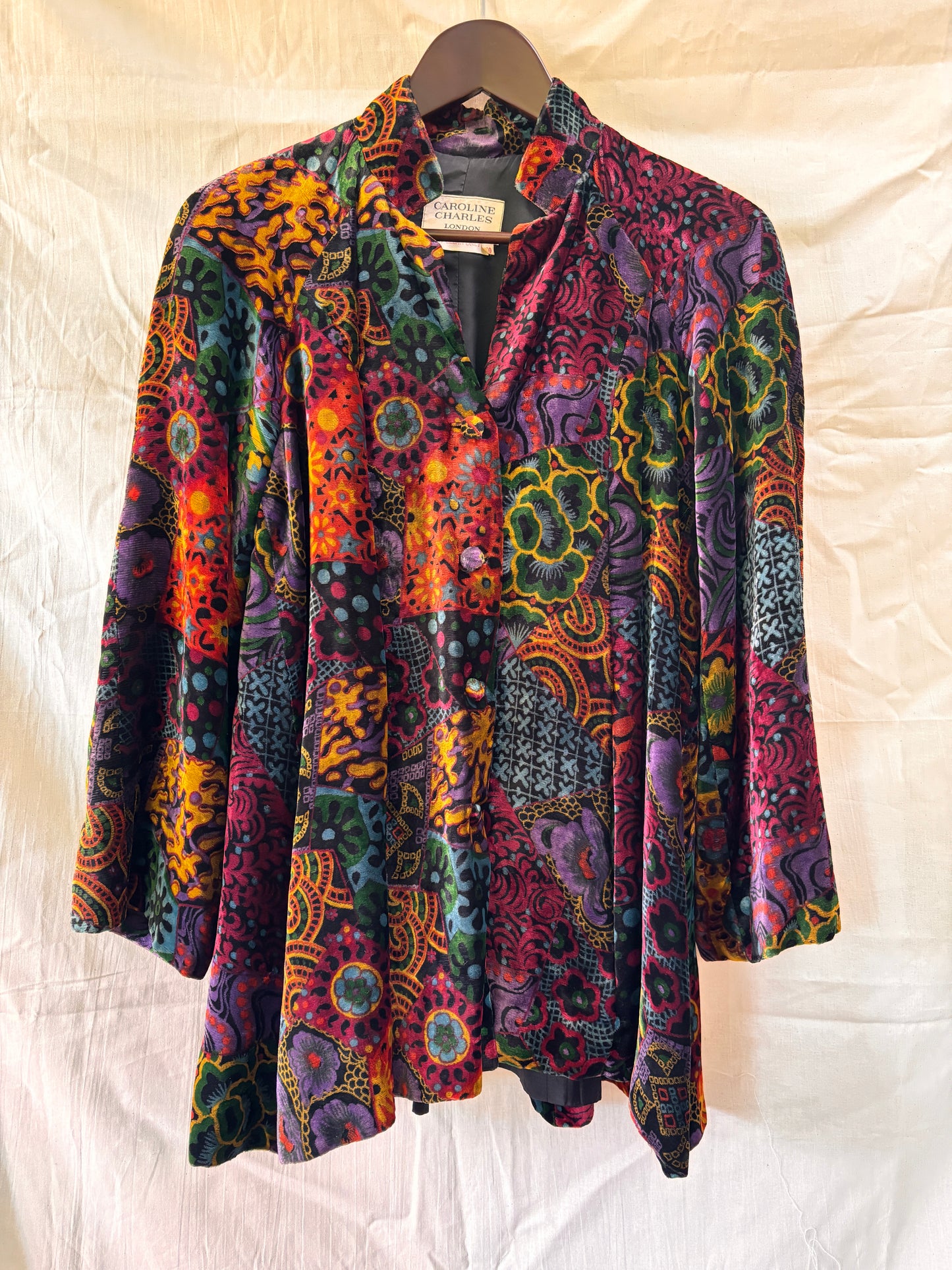 Caroline Charles Patchwork Velvet Swing Jacket