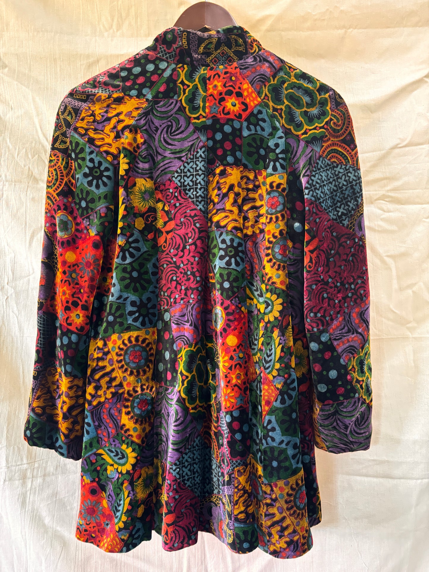 Caroline Charles Patchwork Velvet Swing Jacket