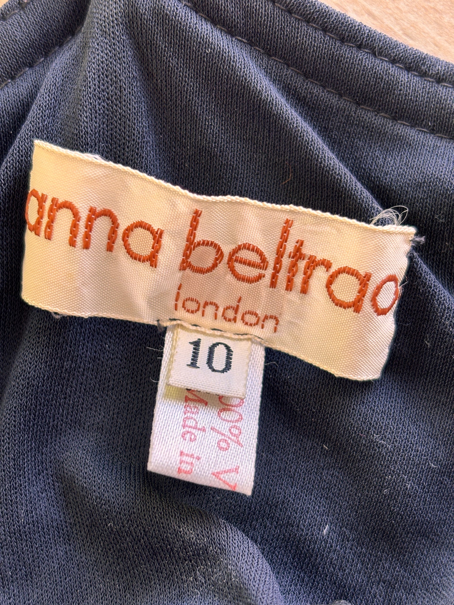 1970s Anna Beltrao Black Maxi Slip Dress