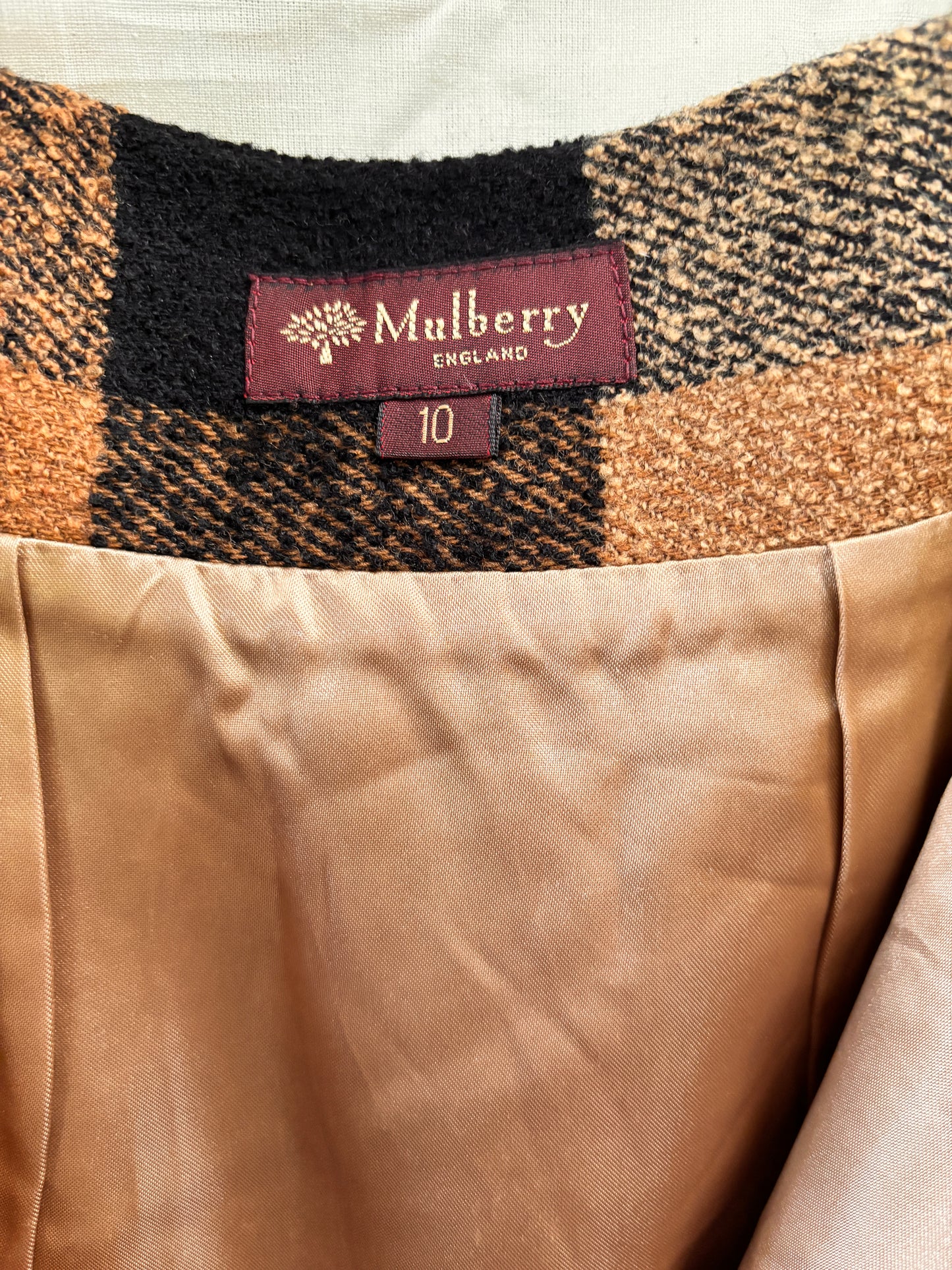 Mulberry England Heritage Wool Check Wrap Skirt