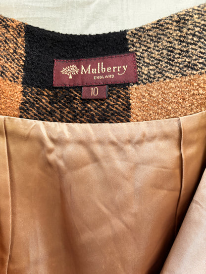 Mulberry England Heritage Wool Check Wrap Skirt