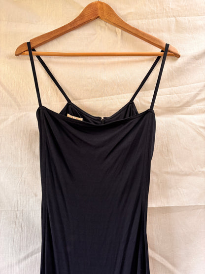 1970s Anna Beltrao Black Maxi Slip Dress