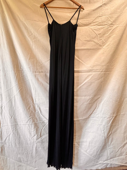 1970s Anna Beltrao Black Maxi Slip Dress