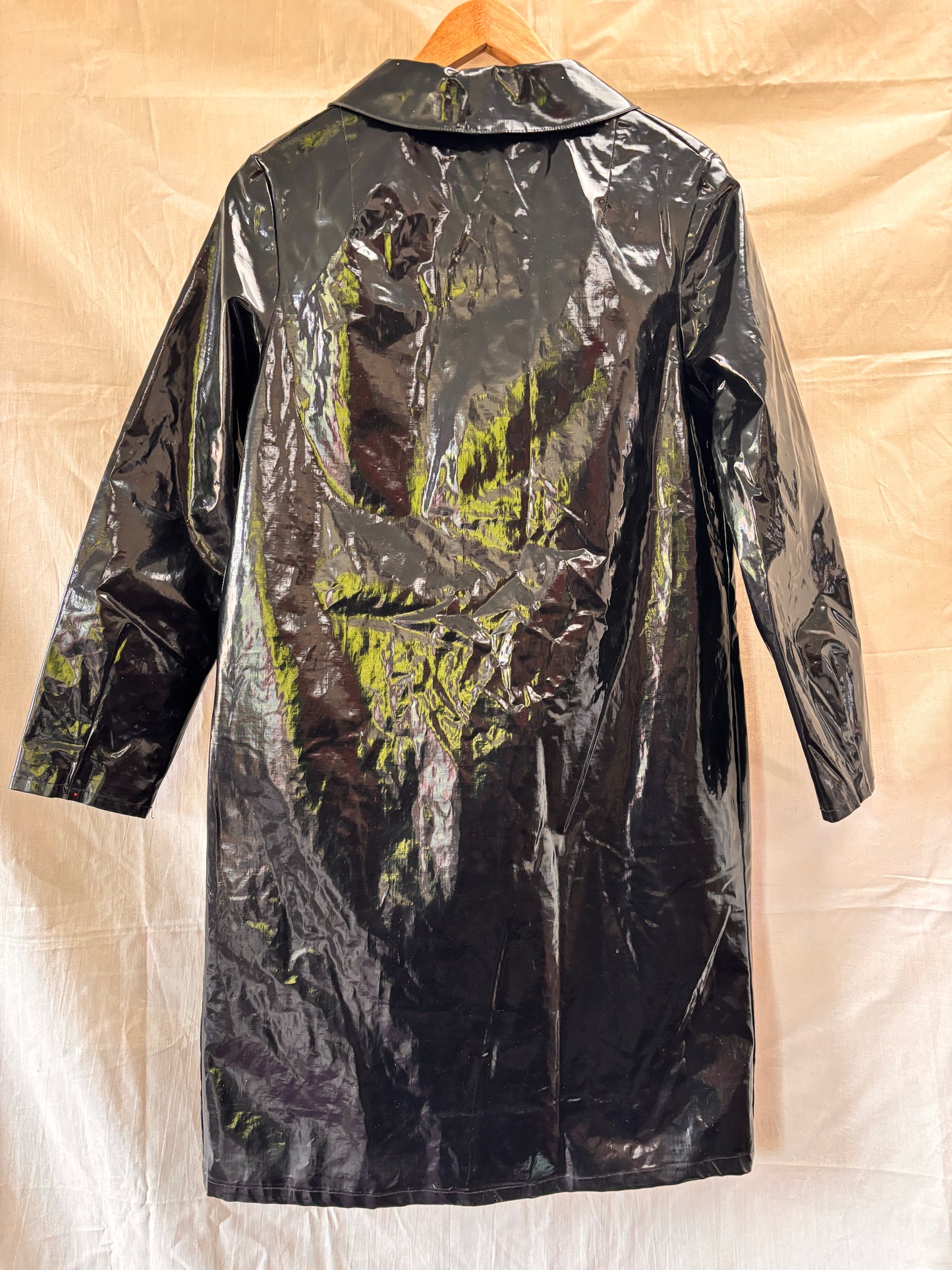 1960s Mary Quant Black PVC Vinyl Raincoat | Mod Vintage Coat