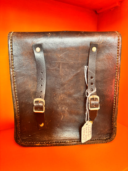 1970s Handcrafted Leather Satchel | Artisan Fish Motif Belt Bag
