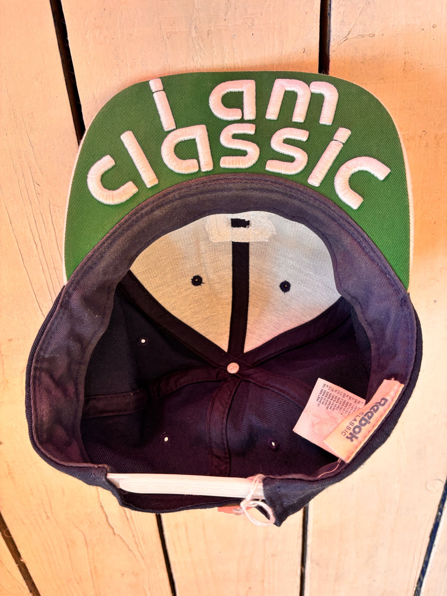 Vintage Reebok Classic Wool Baseball Cap | Navy & Cream Snapback | Y2K Streetwear