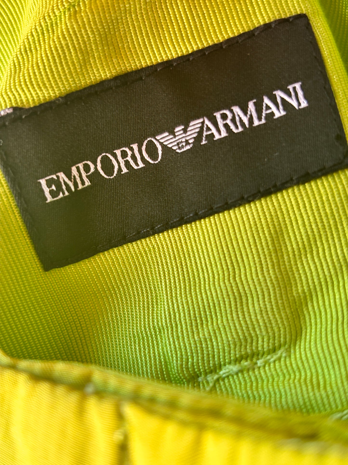 Emporio Armani Lime Green Cocoon Silk Trousers