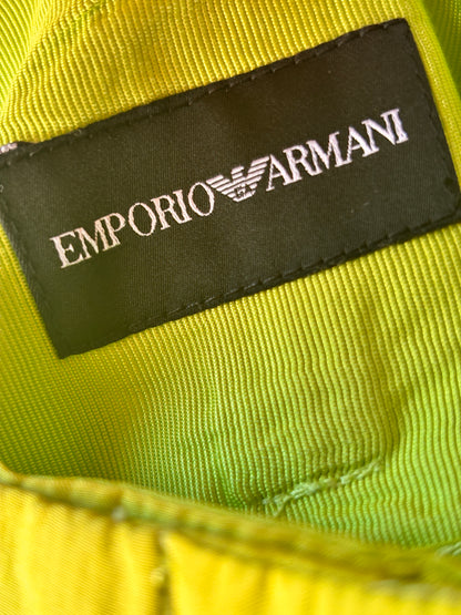 Emporio Armani Lime Green Cocoon Silk Trousers