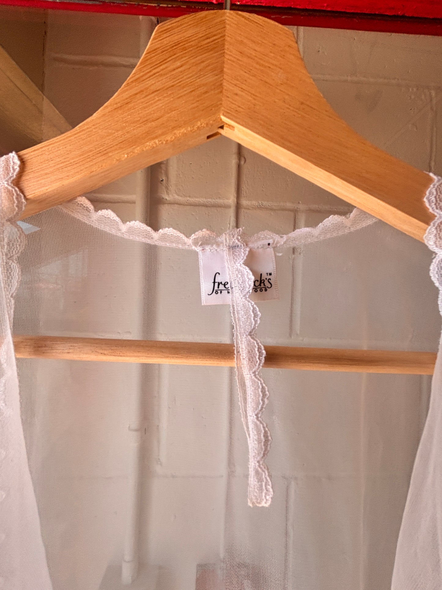One-of-a-kind Vintage Sheer Bed Jacket with Embroidered Swans