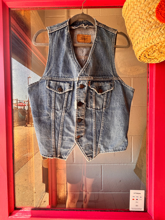Vintage Levi’s Orange Tab Denim Waistcoat Vest – 70s/80s Light Wash
