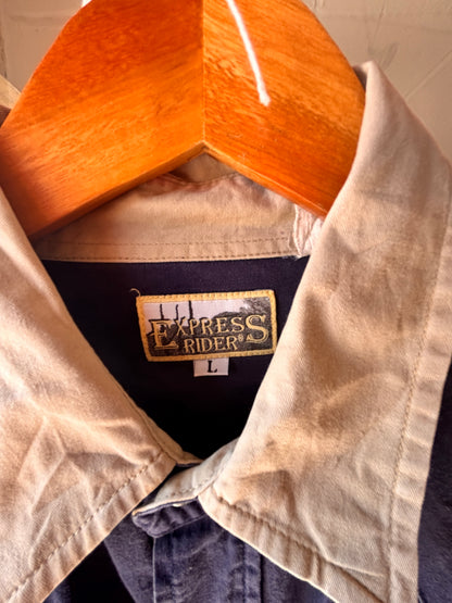 Vintage Express Rider Western Denim Shirt | Colour Block Snap Fastening