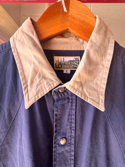 Vintage Express Rider Western Denim Shirt | Colour Block Snap Fastening
