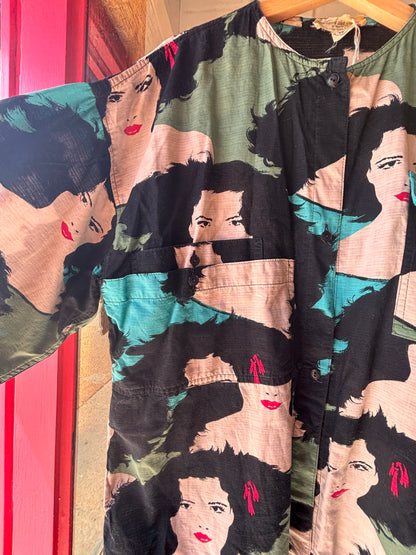 Vintage Italian Face Print Art Blouse | Atelier di Maria Teresa