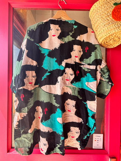 Vintage Italian Face Print Art Blouse | Atelier di Maria Teresa