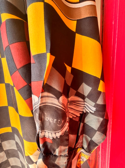 Vintage Mulberry Silk Motorsport Print Shirt