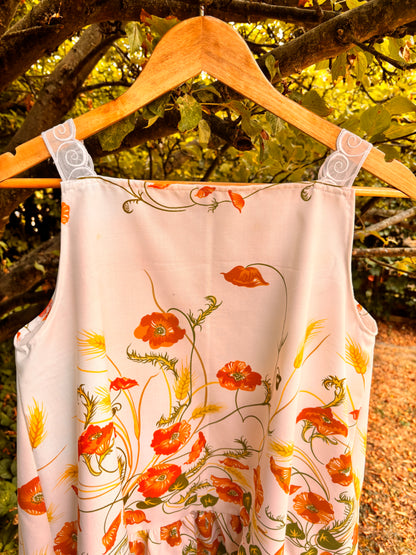 I'd [re]Wear That - Upcycled Vintage Floral Tablecloth Dipped Hem Dress