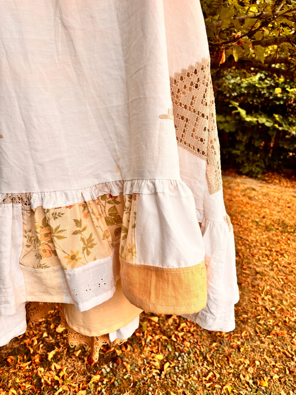 I'd [re]Wear That - Upcycled Patchwork Lace Dipped Hem Dress