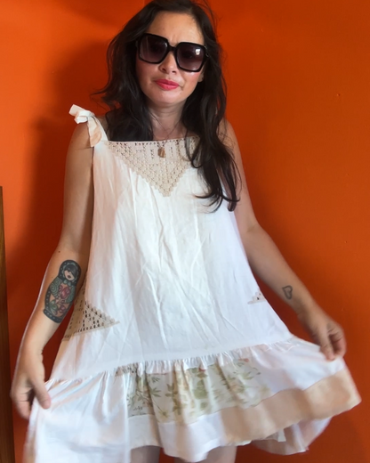 I'd [re]Wear That - Upcycled Patchwork Lace Dipped Hem Dress