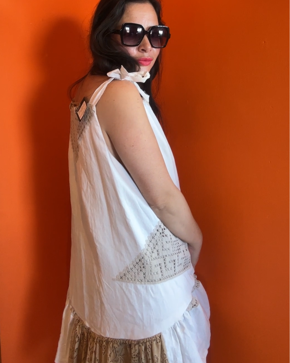 I'd [re]Wear That - Upcycled Patchwork Lace Dipped Hem Dress