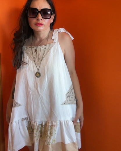 I'd [re]Wear That - Upcycled Patchwork Lace Dipped Hem Dress