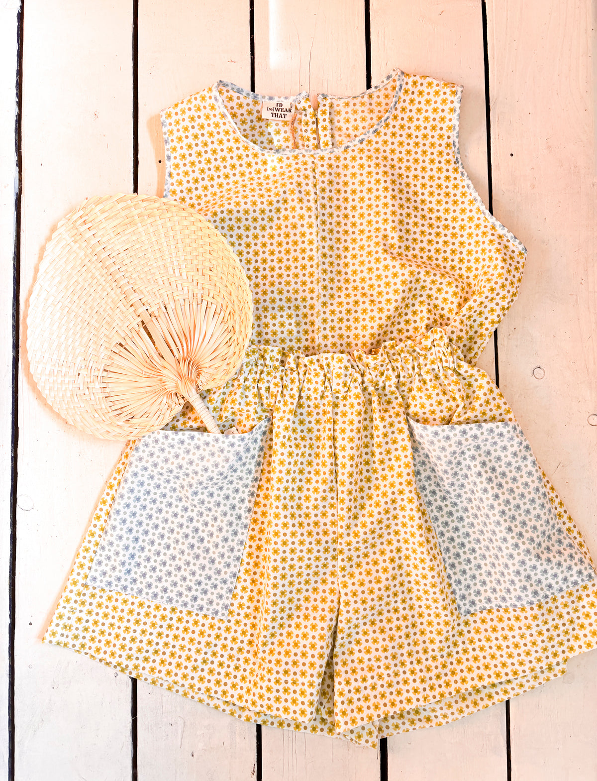 I'd [re]Wear That - Upcycled Blue Floral Cotton Two Piece Set