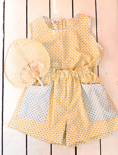 I'd [re]Wear That - Upcycled Blue Floral Cotton Two Piece Set
