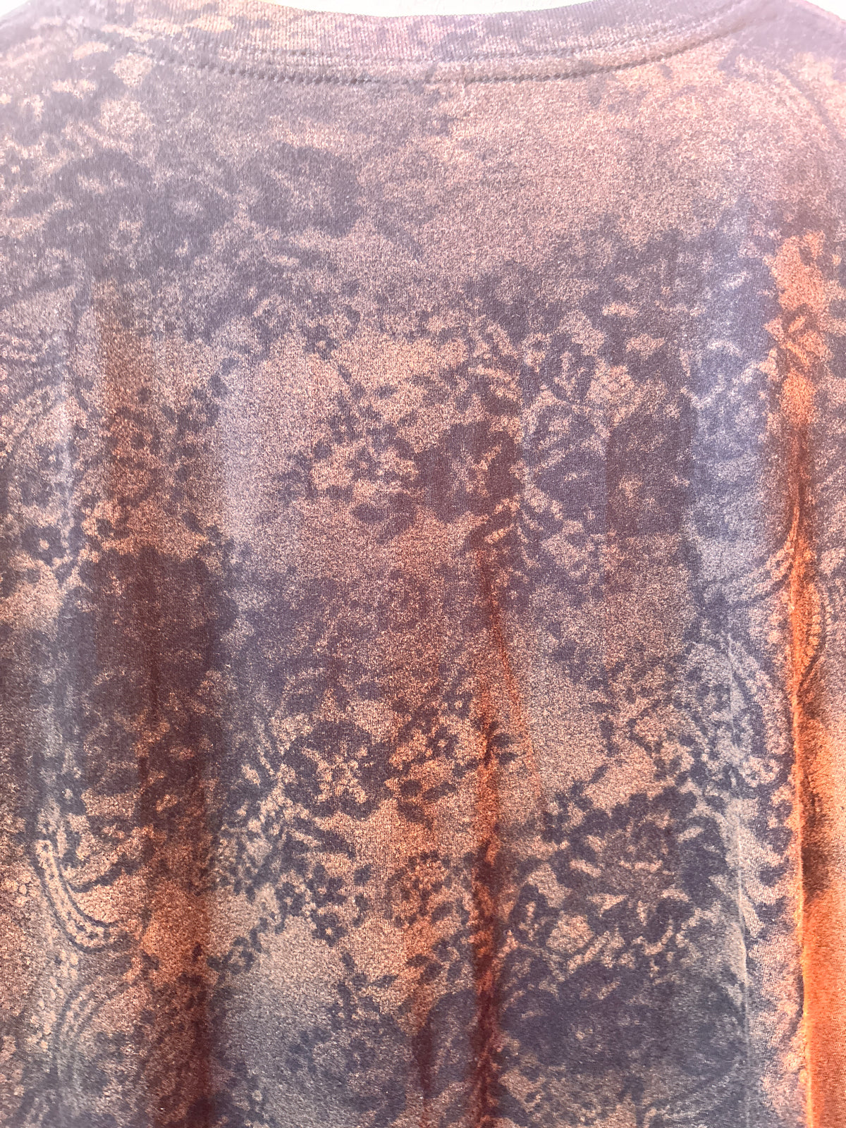Hand Bleached Lace Print T-Shirt | One-of-a-Kind Upcycled Tee